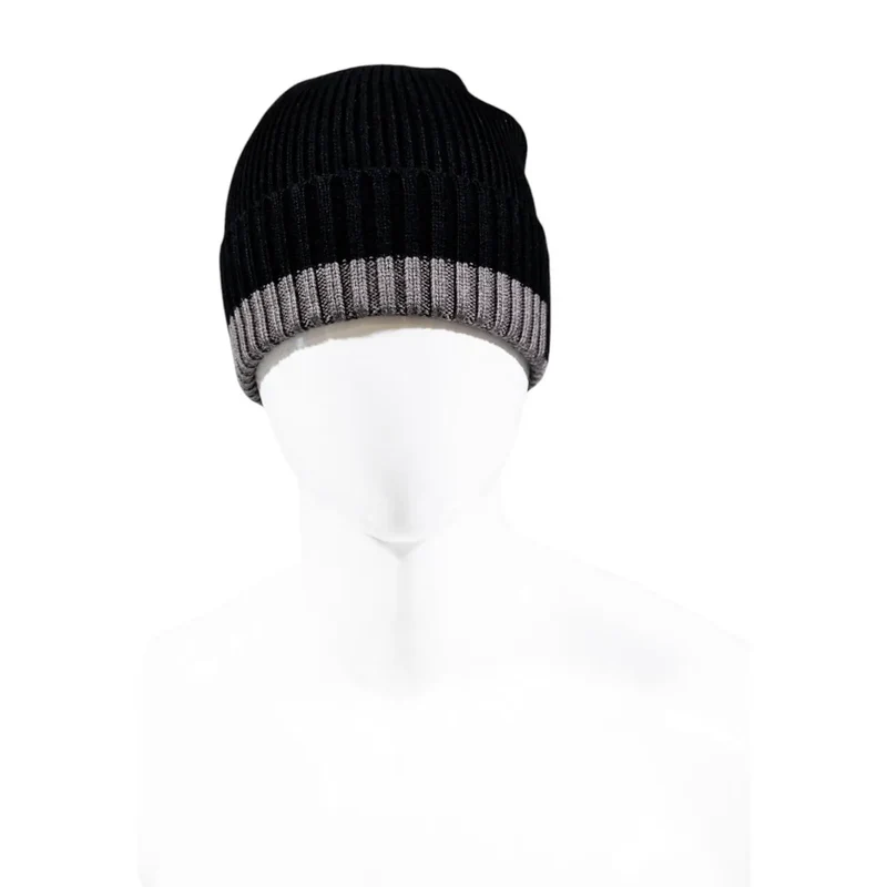 Armani Exchange Schwarze und graue Strickmütze für Herren