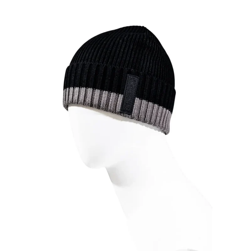 Armani Exchange Schwarze und graue Strickmütze für Herren