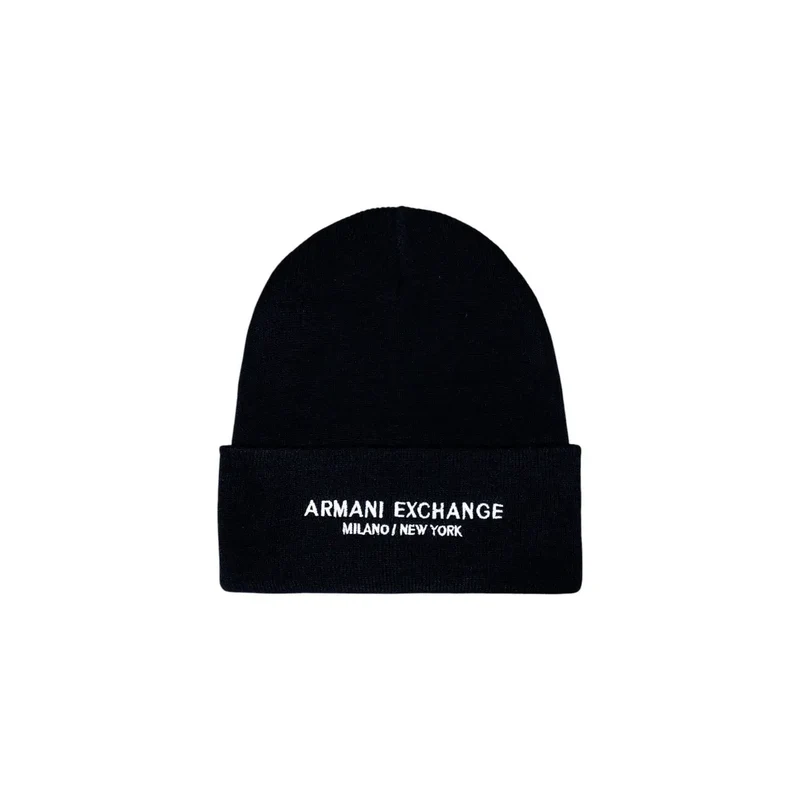 Armani Exchange Schwarzes Strickmützchen