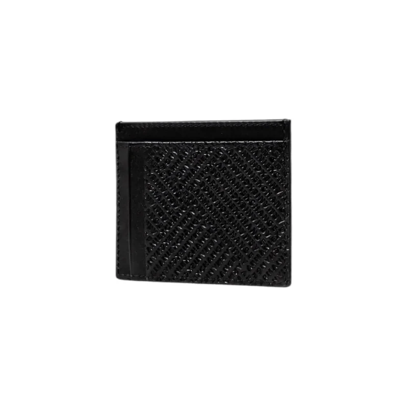 Armani Exchange Schwarzes Leder Portemonnaie für Männer Herbst Winter