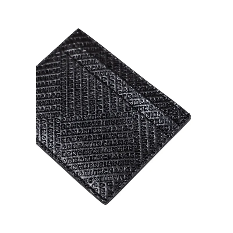 Armani Exchange Schwarzes Leder Portemonnaie für Männer Herbst Winter