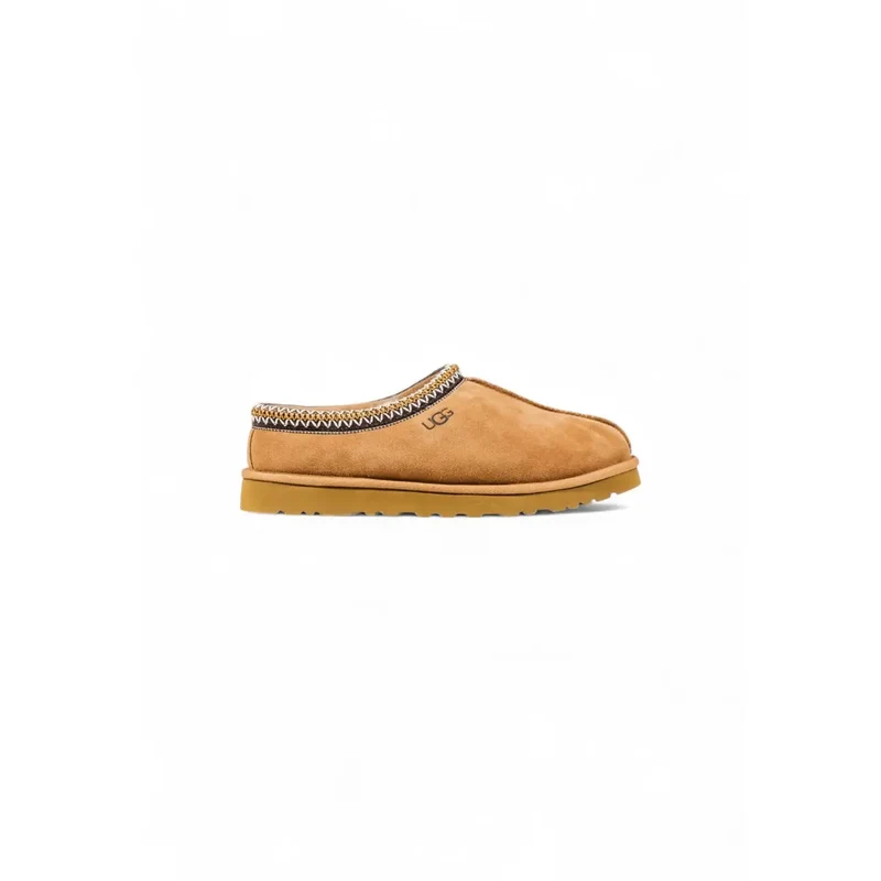 Ugg Frauen Beige Wildleder Runde Zehe Hausschuhe Herbst Winter