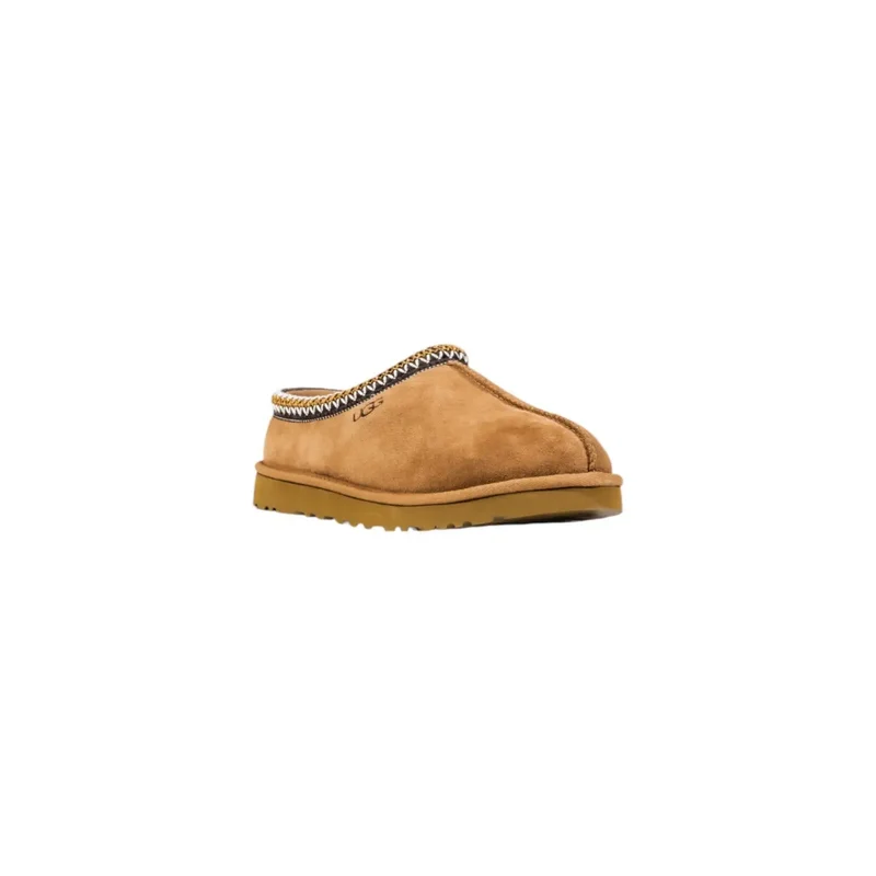 Ugg Frauen Beige Wildleder Runde Zehe Hausschuhe Herbst Winter