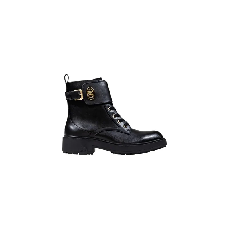 Liu Jo Schwarze Kunstlederstiefeletten mit Reißverschluss