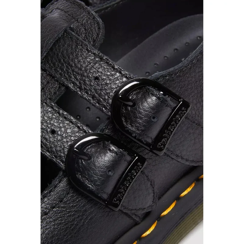 Dr. Martens Schwarz Leder Slip On Schuhe Größe 3