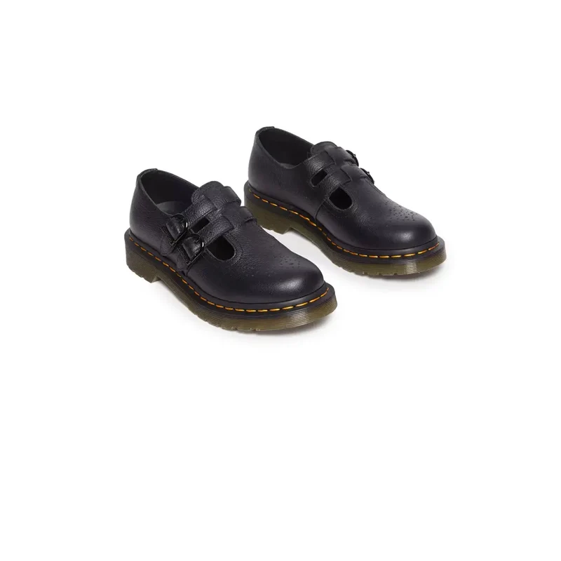 Dr. Martens Schwarz Leder Slip On Schuhe Größe 3