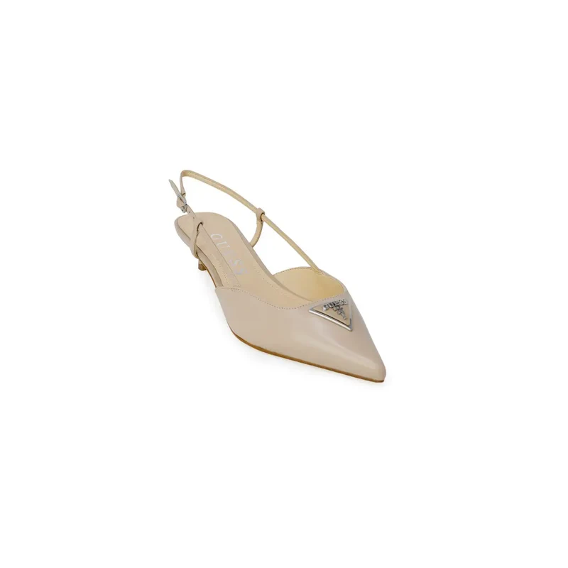 Guess Beige Spitz zulaufende Pumps mit Schleife Größe 4