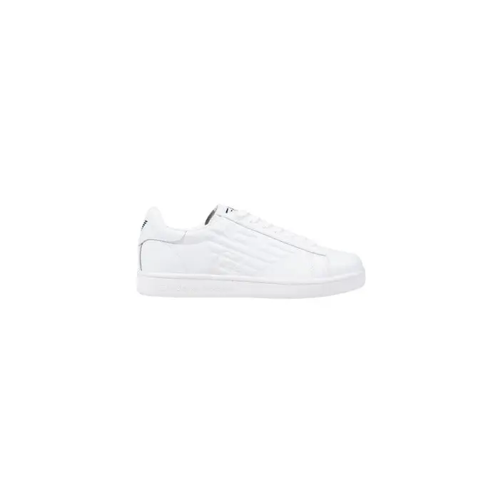 Ea7 Schwarzes Leder für Herren Sneakers mit weißer Sohle