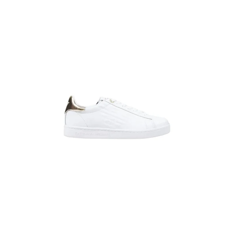 Ea7 Schwarzes Leder für Herren Sneakers mit weißer Sohle