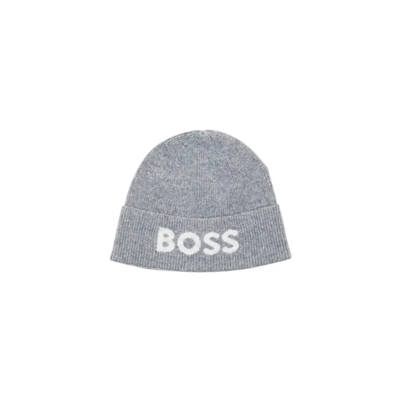 Boss Blau Bedruckte Wollmischung Mütze für Männer