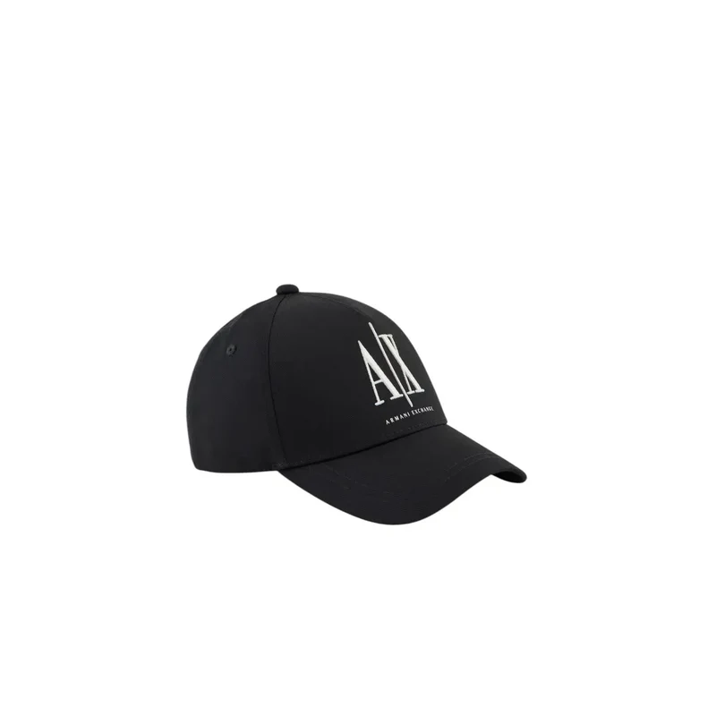 Armani Exchange Schwarze Baumwollmütze für Männer
