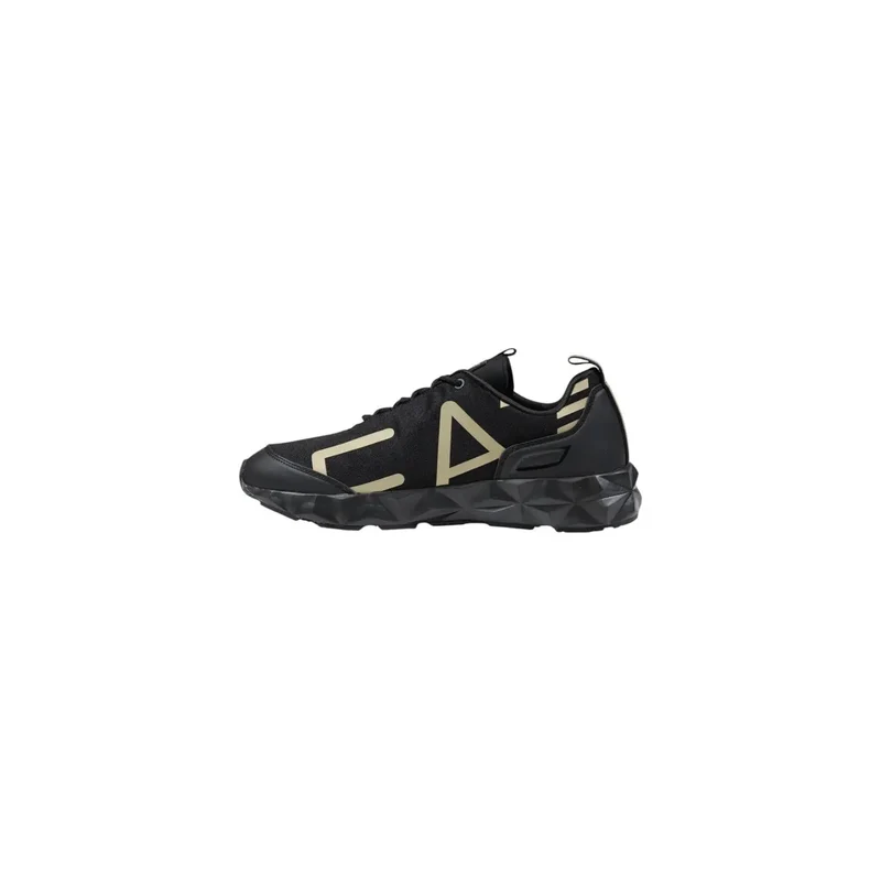 EA7 Schwarz Beige Herren Athletic Sneakers – Geometrischer Druck