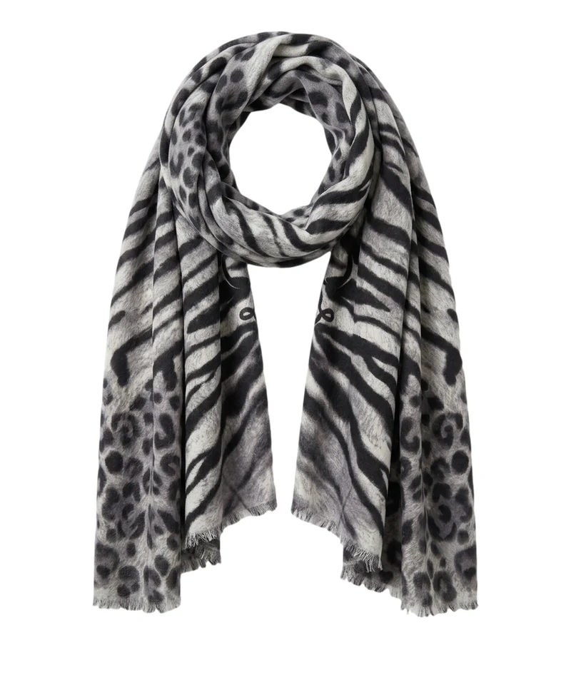 Sciarpa con stampa animalier