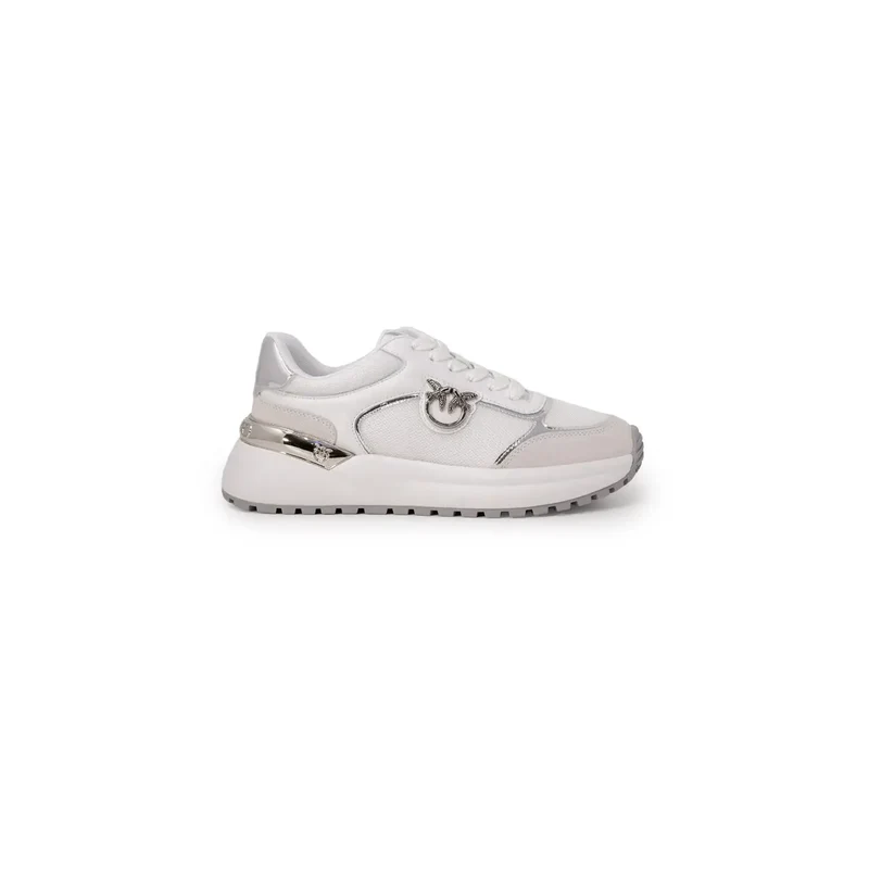 Pinko Damen Weiß Leder Schnürschuhe