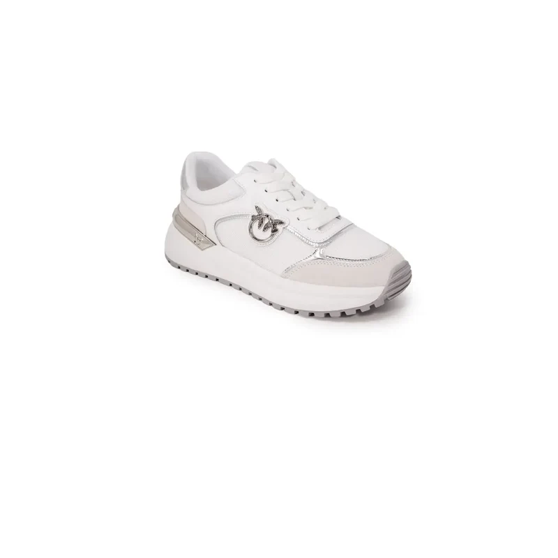 Pinko Damen Weiß Leder Schnürschuhe