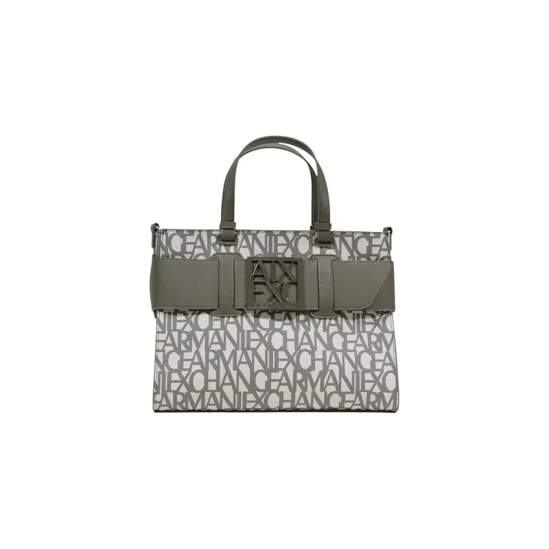Armani Exchange Gemusterte Tragetasche in Schwarz und Grau