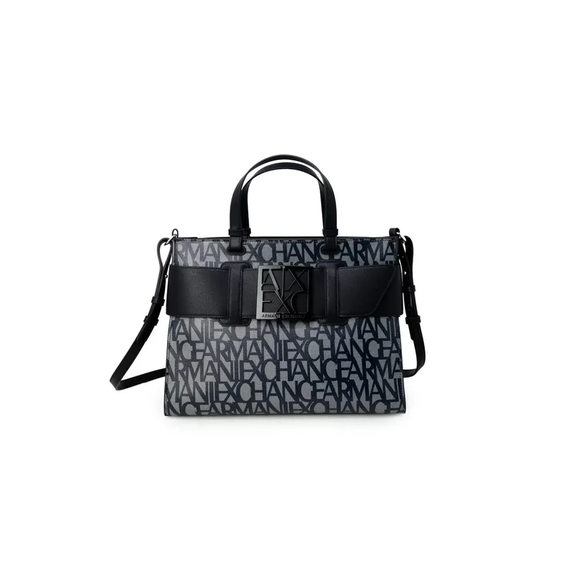 Armani Exchange Gemusterte Tragetasche in Schwarz und Grau
