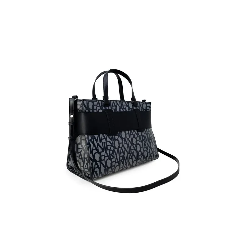 Armani Exchange Gemusterte Tragetasche in Schwarz und Grau