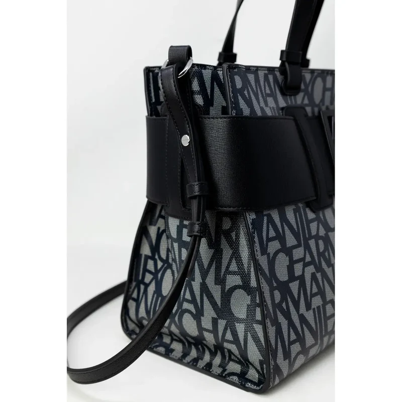 Armani Exchange Gemusterte Tragetasche in Schwarz und Grau