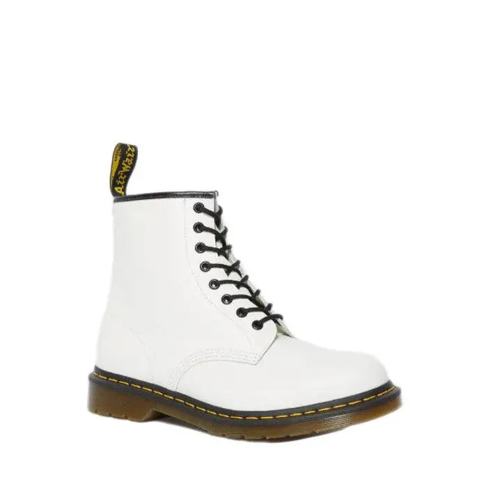 Dr. Martens Damen Schnürstiefel aus weißem Leder