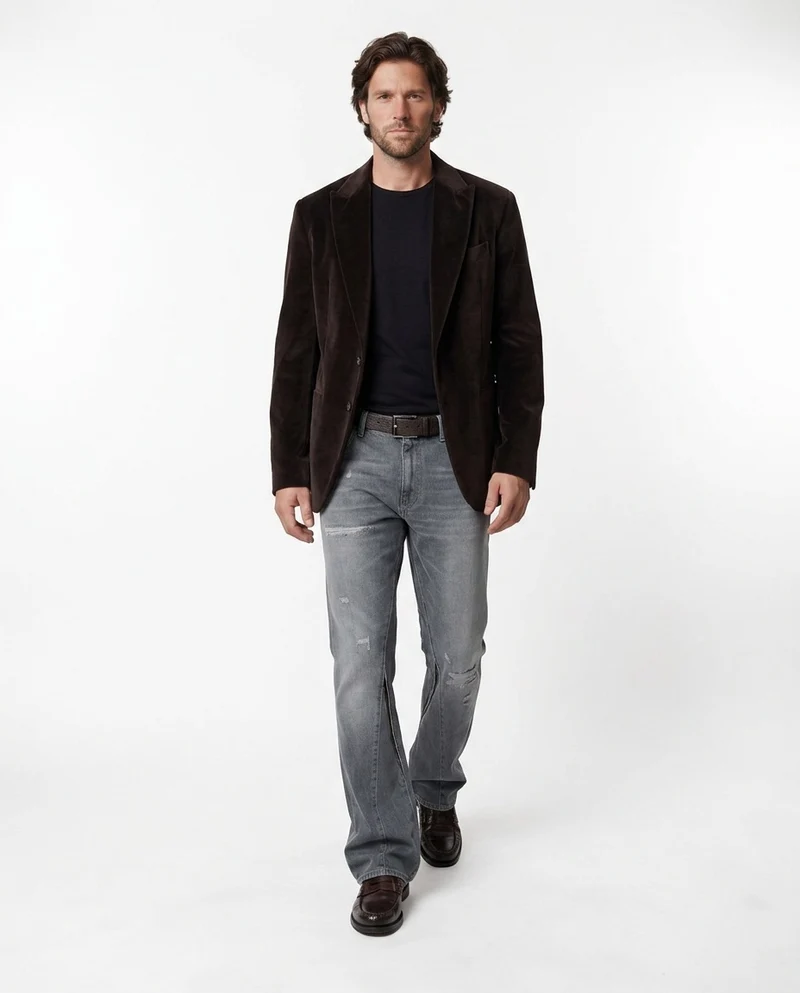 Blazer con tasche a filetto