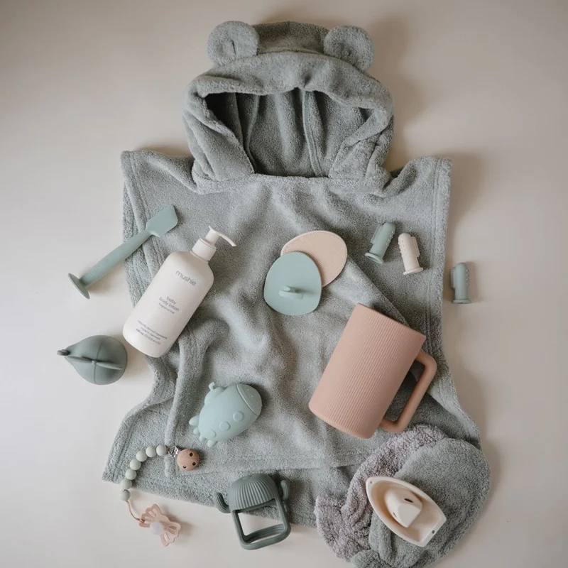 MUSHIE - Bath Towel Poncho Bear Moss