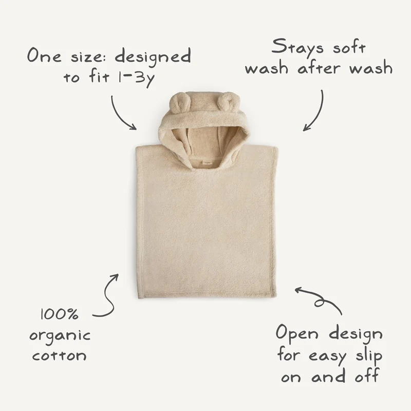 MUSHIE - Bath Towel Poncho Bear Moss