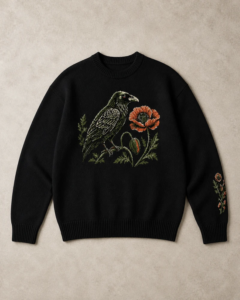 Raven Still Life Relaxed Fit Sweater