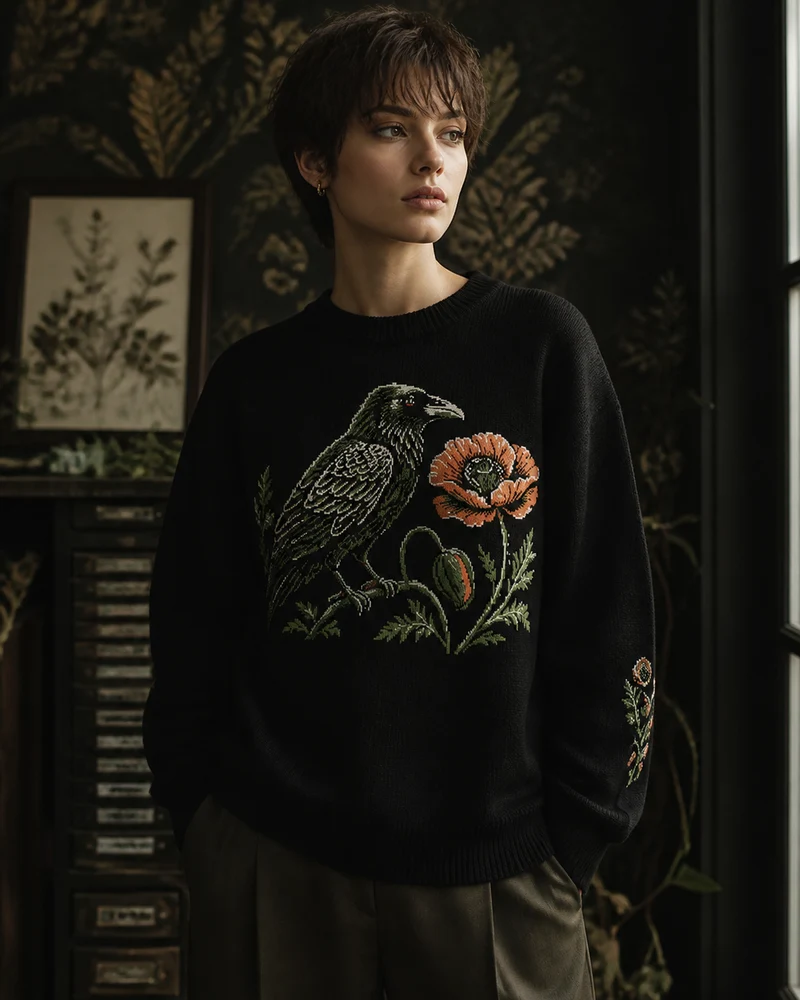 Raven Still Life Relaxed Fit Sweater