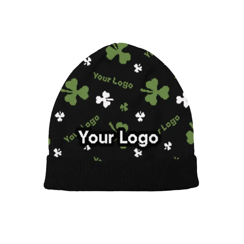 Lucky Clover St. Patrick's Pattern Beanie