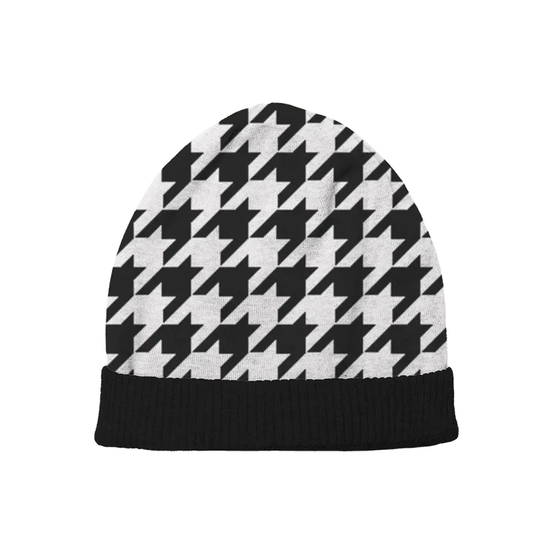 Monochrome Edge Houndstooth Beanie