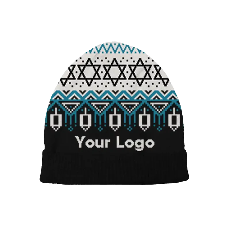 Frosted Blue Hanukkah Beanie