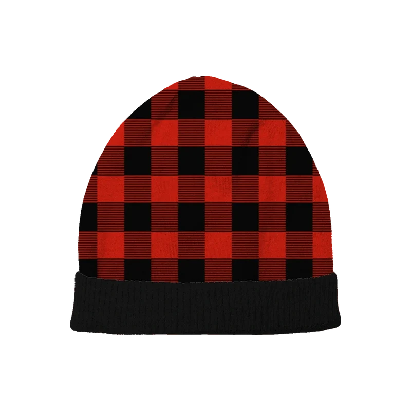 Red Black Plaid Beanie