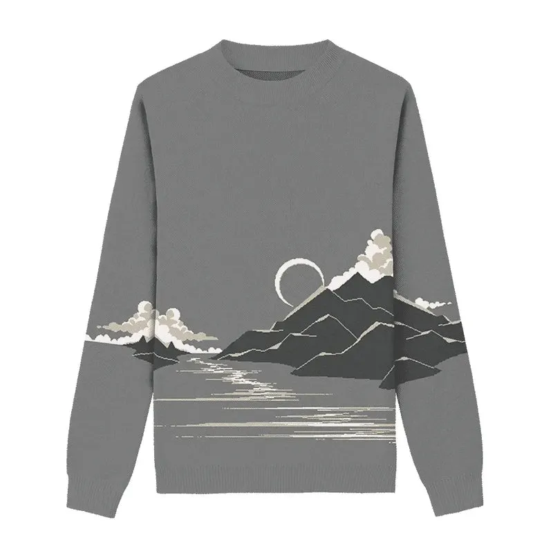 Retro Mountain Horizon Sweater