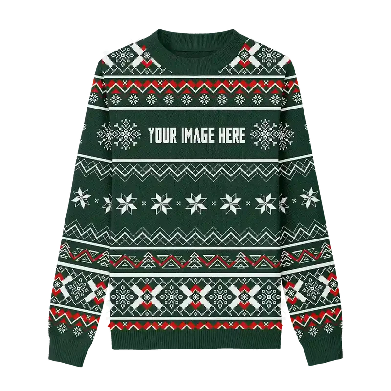 Forest Green Winterflake Christmas Sweater