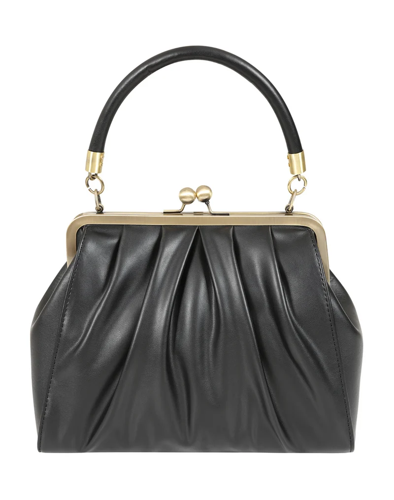 Vintage Tasche mit Schultergurt , Scarlett Frame , Schwarz
