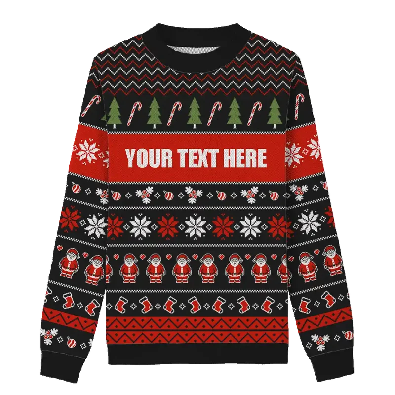Santa Snowflakes Holiday Sweater