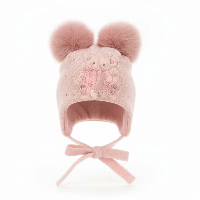 MAXIMO - Girls' Hat with Bear Design