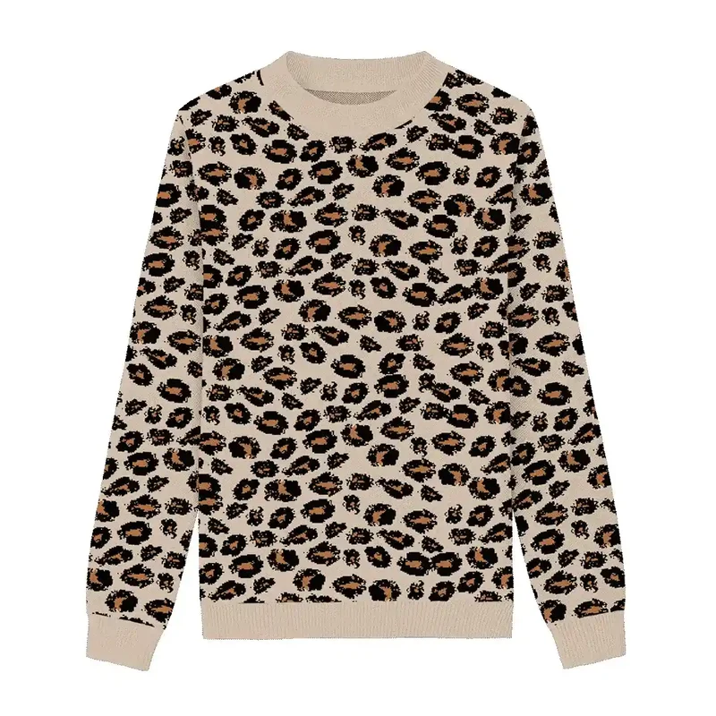 Cream Beige Leopard Sweater