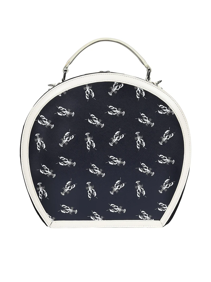 Tasche Alexandria Lobster in einem Hutschachtel-Stil , Navy