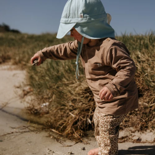 CLOBY - Reversible Sun Hat UPF 50+ Sea Blue Sandy Beach