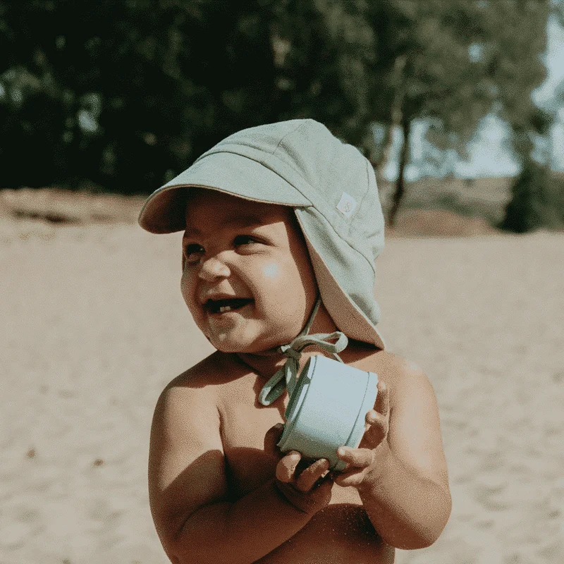 CLOBY - Reversible Sun Hat UPF 50+ Sea Blue Sandy Beach