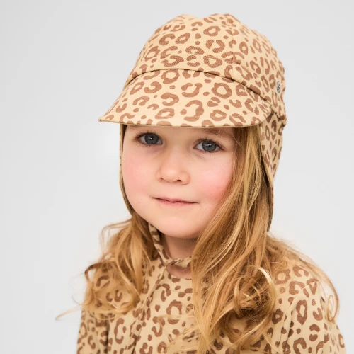 CLOBY - Reversible Sun Hat UPF 50+ Leopard Brown Sandy Beach