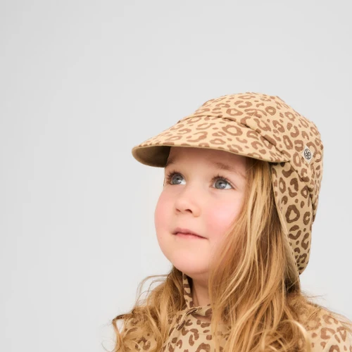 CLOBY - Reversible Sun Hat UPF 50+ Leopard Brown Sandy Beach