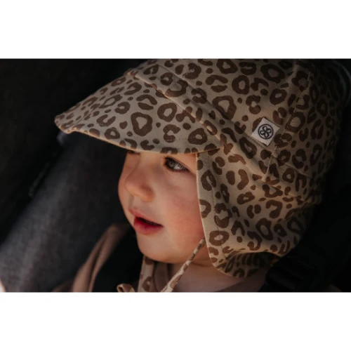CLOBY - Reversible Sun Hat UPF 50+ Leopard Brown Sandy Beach