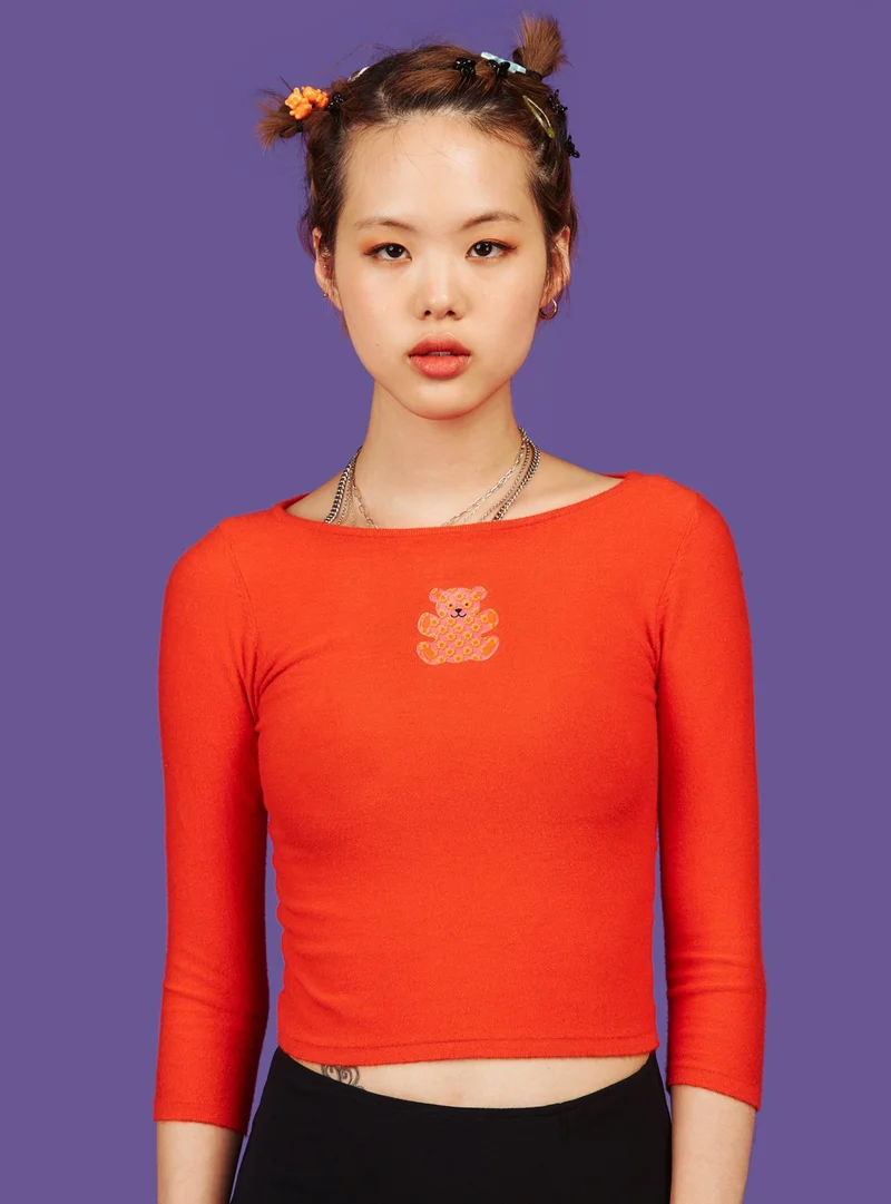 Flower Bear 3/4 Sleeve