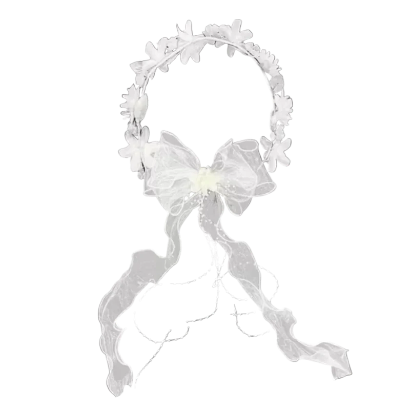 Lara Weiss floral hair wreath with pearls