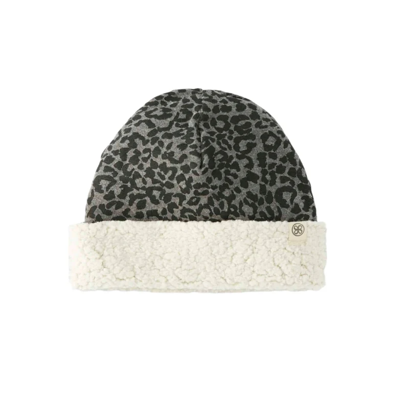CLOBY - Teddy Hat Reversible Leopard Grey