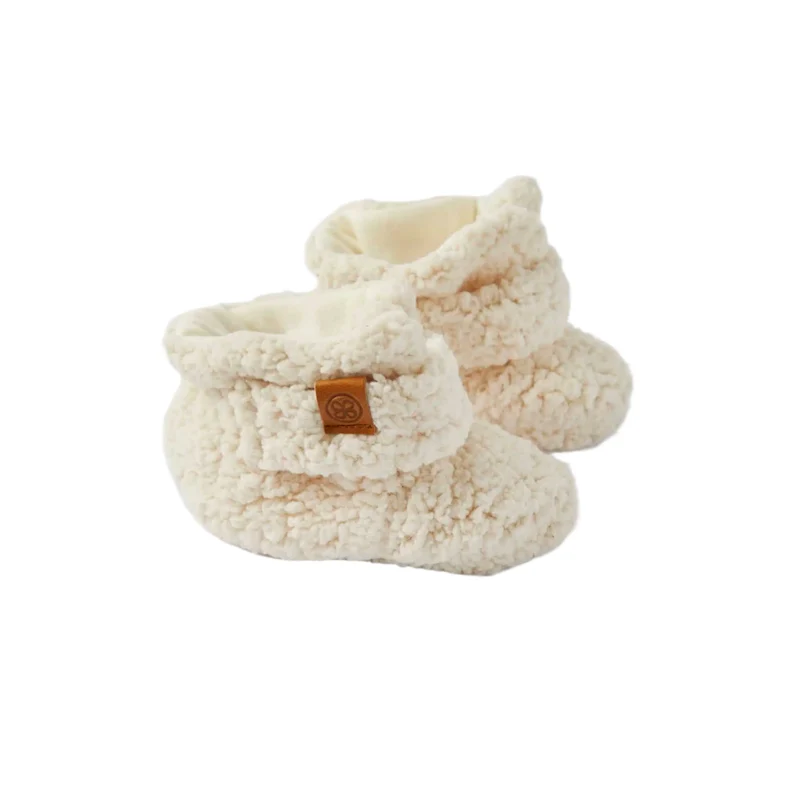 CLOBY - Teddy Baby Shoes Ankle Socks Off White