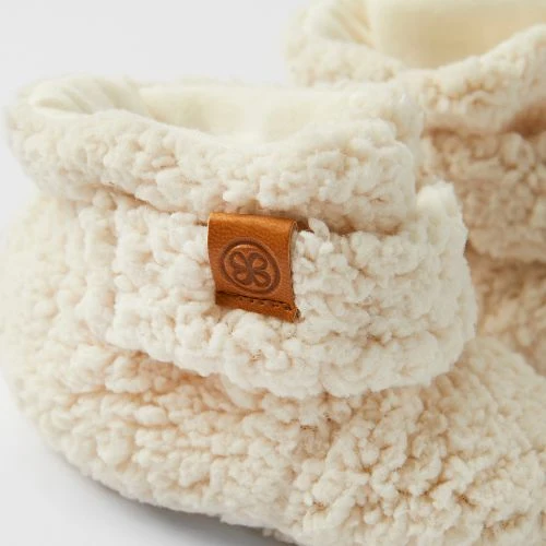 CLOBY - Teddy Baby Shoes Ankle Socks Off White